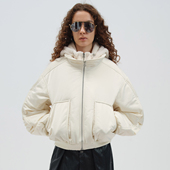 新款 NMORE设计师品牌 25冬季 连帽双层假两件棉服