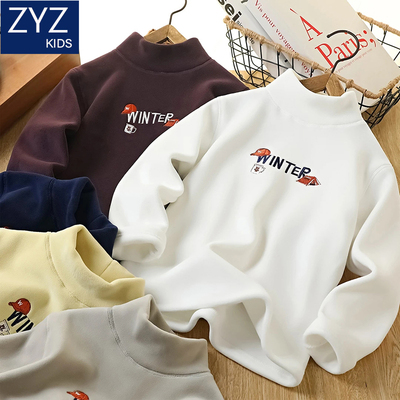 男童冬款双面绒打底衫防风保暖潮