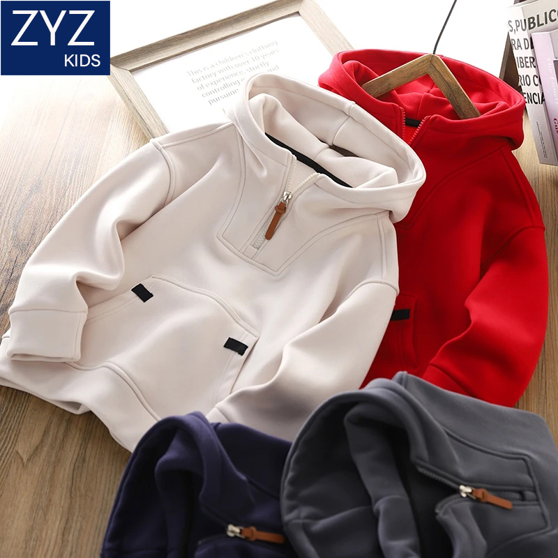男童秋冬加绒加厚连帽防风卫衣2025新款中大童儿童洋气运动上衣潮
