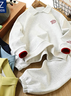 男童春秋套装2026新款中大童儿童洋气酷帅百搭POLO领运动两件套潮