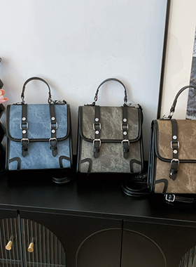 JK包包学生党小众复古双肩2025新款上课小背包短途手提包简约日系