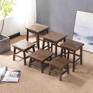 实木凳子原木矮凳换鞋 鸡翅木圆角家用板凳方凳 凳木质儿童凳餐凳