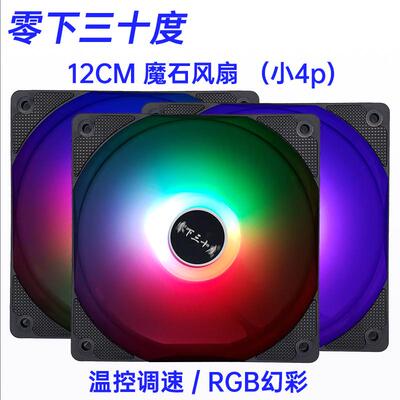 CPU风扇12厘米电脑CPU散热器静音PWM温控调速台式机大风量12CM