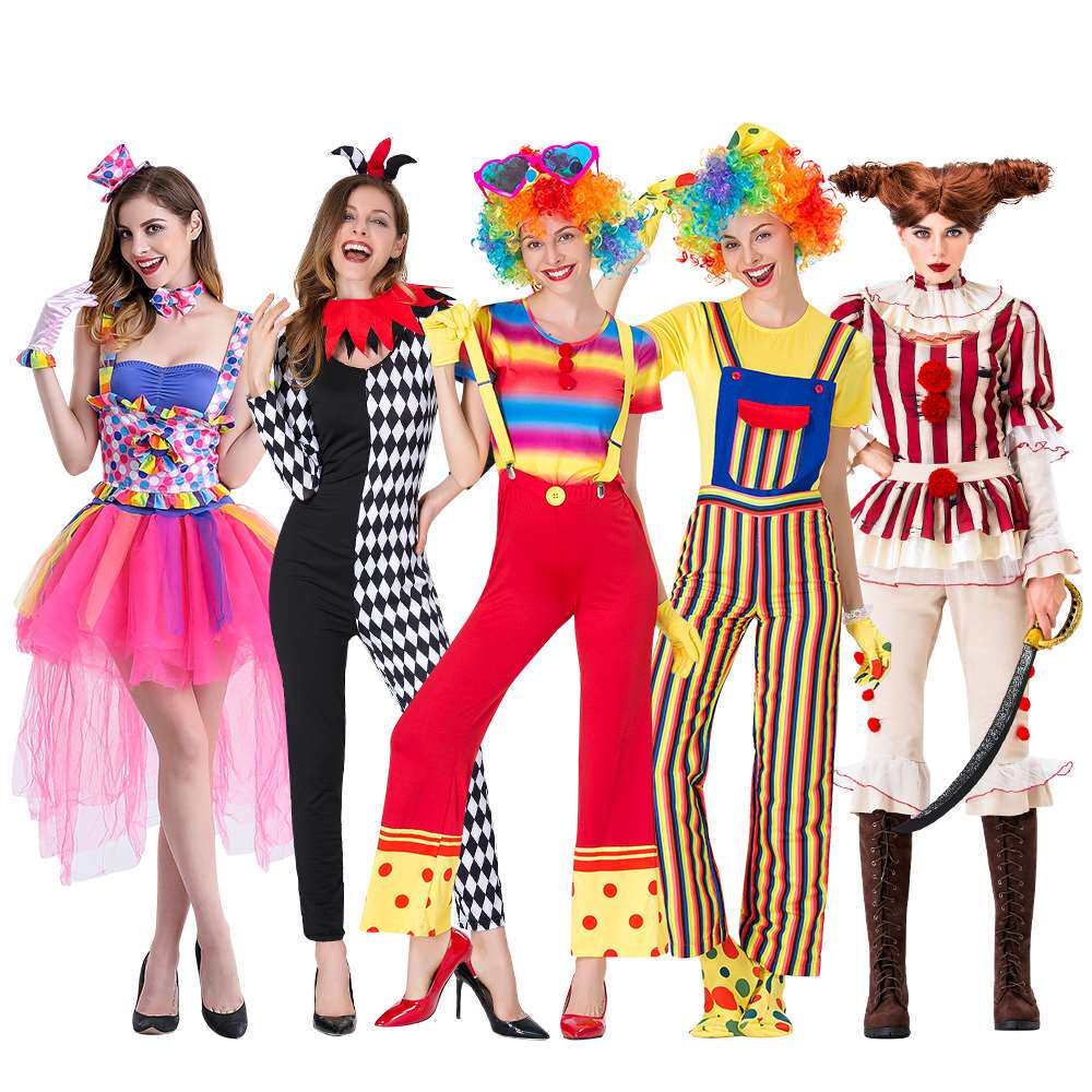万圣节小丑衣服魔术表演出服装小丑装扮演服cos成人男女小丑套装
