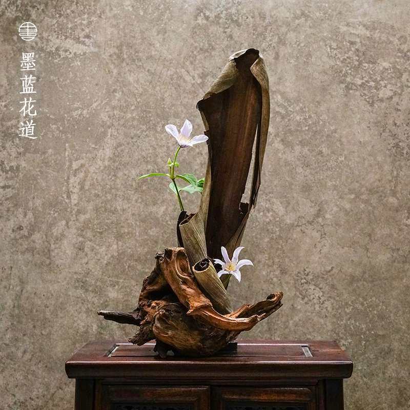 棕榈壳 中式日式插花干花花材 小原流池坊自由花写景造型装饰材料