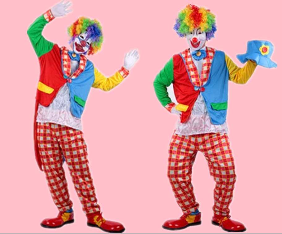 马戏团魔术道具 小丑服燕尾服演出服装 带帽子舞会服装成人小丑服