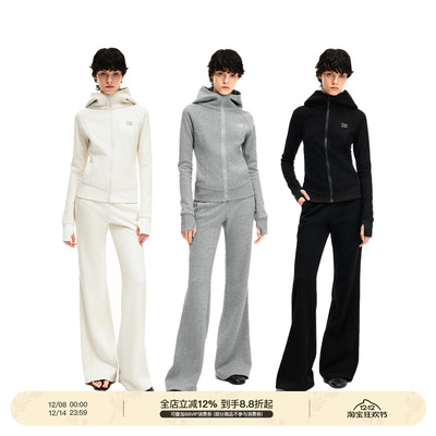 PUKI 「赵露思同款」醋酸分割结构显瘦休闲运动套装