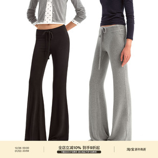 PUKI 特殊料微喇休闲裤 松弛慵懒显瘦百搭基础中低腰长卫裤