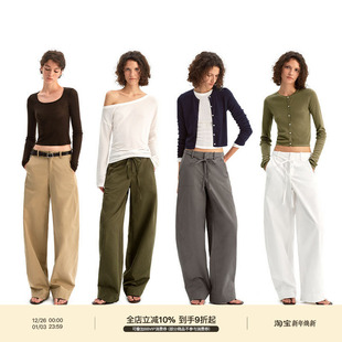 复古透气利落剪裁百搭弯刀长裤 PUKI 经典 休闲裤 四色中低腰工装