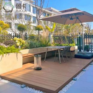塑木地板户外生态木室外庭院花园阳台阳台花园防水木纹防腐木板材