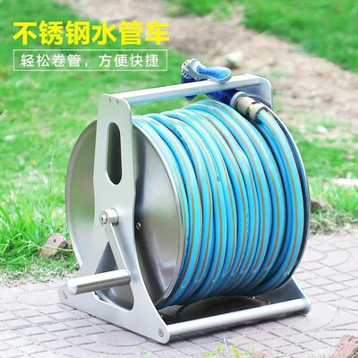 C热销挂式自动收管卷管器4分6分水管车架套装不锈钢水管收纳架