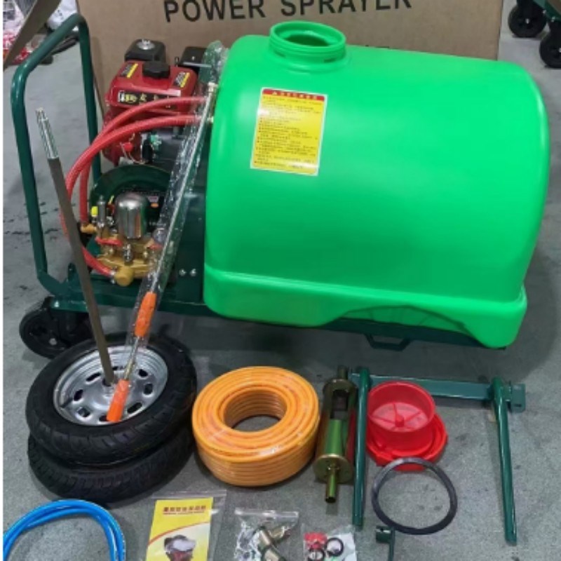 汽油机动力手推式打药车果园农田高压喷雾机养殖场消毒机打药车
