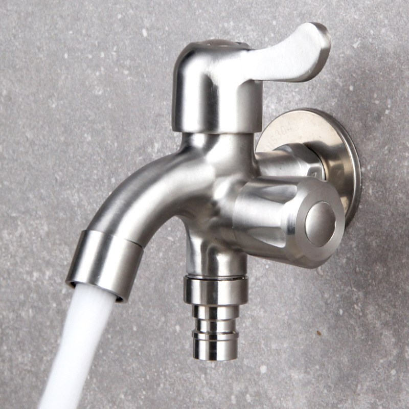 304不锈钢角阀一进二出双开关三通角阀拖把池洗衣机多双用水龙头
