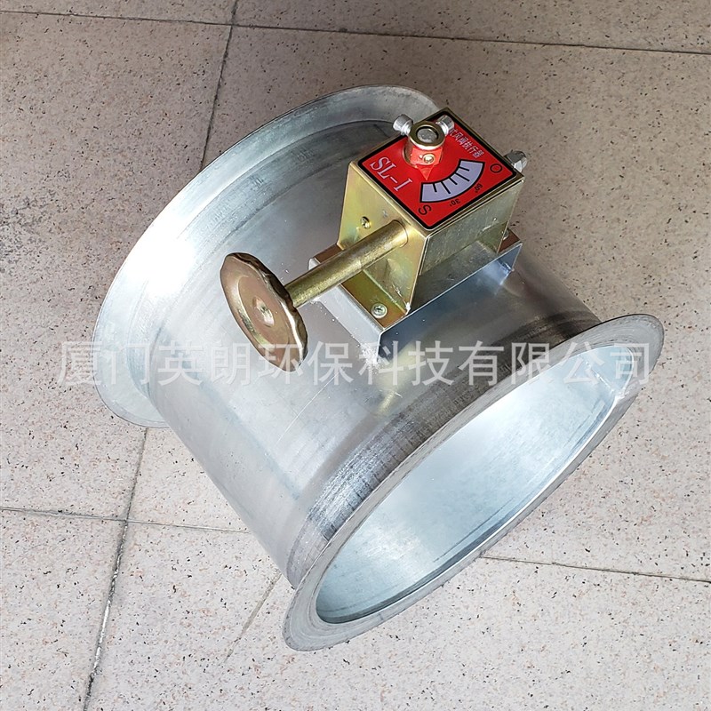 圆形法兰式风管蝶阀镀锌白铁皮手动调节阀蜗杆精准定位器风阀
