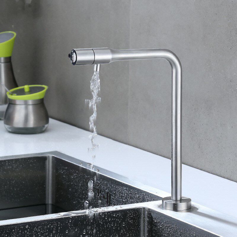外贸304不锈钢厨房单冷净水龙头 七字家用洗菜盆净水直饮 水龙头