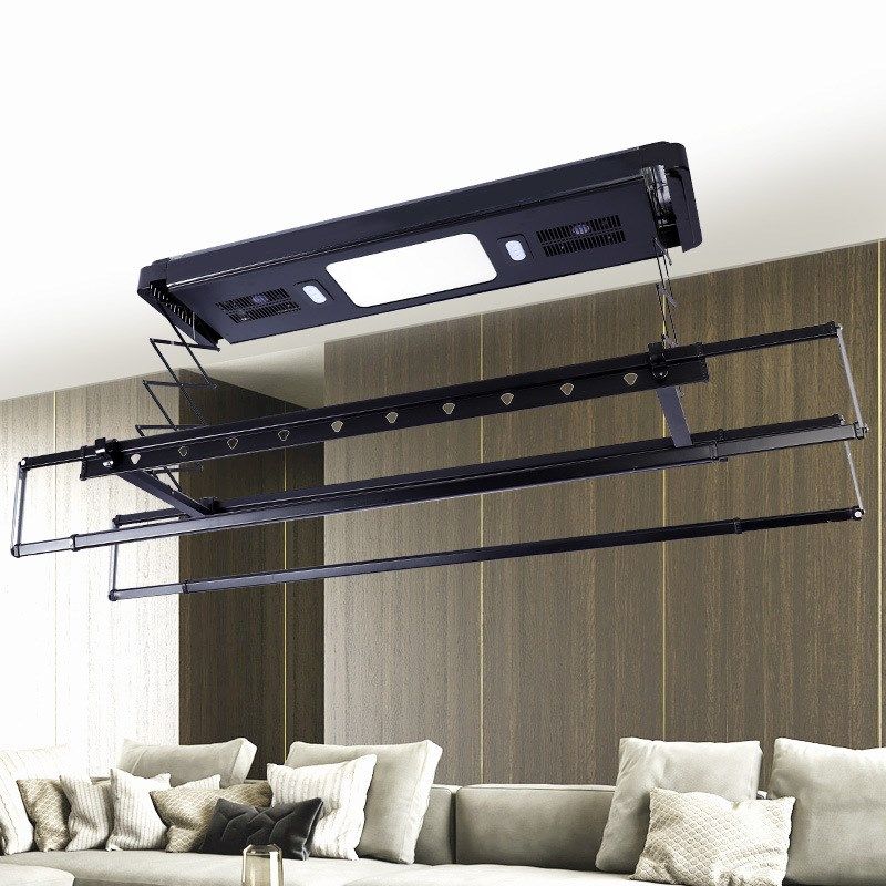 超薄晾衣架智能电动晾衣机多功能升降晾衣机嵌入式静音声控晒衣架