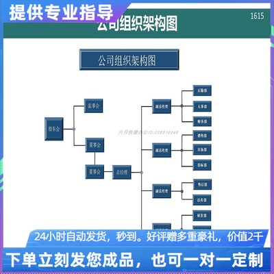 原创设计公司组织架构图EXCEL表格WPS系统定制