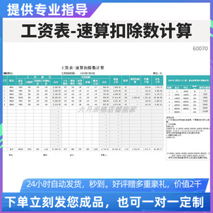 2023年新规原创精品工资表速算扣除数计算新个税EXCEL表格定制