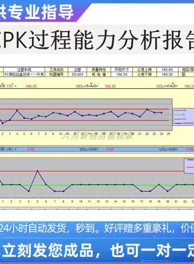 原创设计精品CPK过程能力分析报告EXCEL表格WPS系统