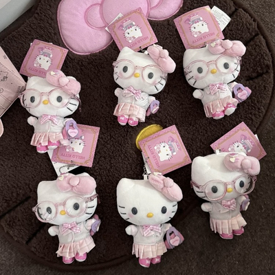 学院风闪闪高校制服平成辣妹hellokitty挂件书包挂钥匙扣毛绒玩偶