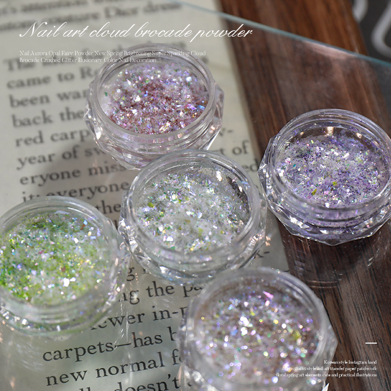 ins美甲云锦美甲粉Limitpretty