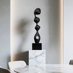 现代简约瘦高款细长型壁龛橱窗装饰玄关客厅售楼处样板间树脂摆件