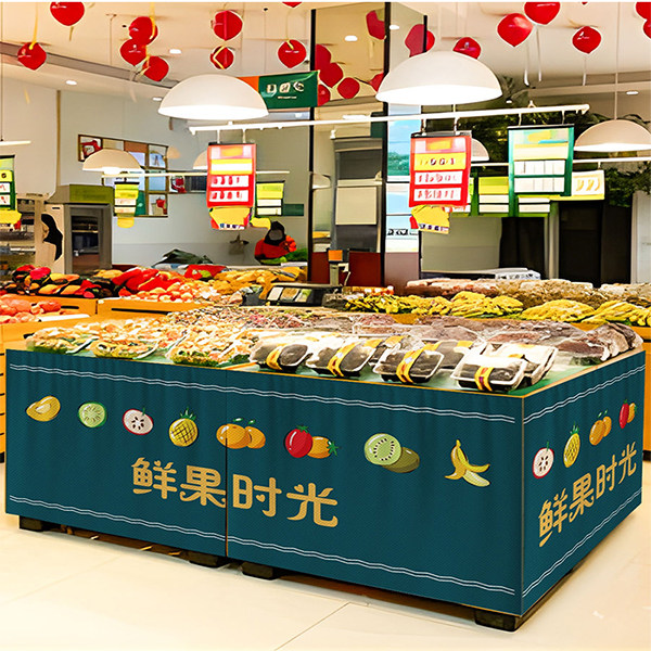 定制水果店门帘货架遮挡帘生鲜超市围挡布帘蔬菜店架子遮丑帘防尘
