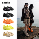 亚束拖鞋女2025夏季新款户外潮流洞洞鞋男沙滩鞋防臭防滑增高凉鞋