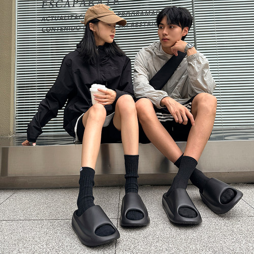 亚束男士拖鞋夏外穿涉水沙滩拖鞋踩屎感厚底增高情侣凉鞋溯溪鞋女