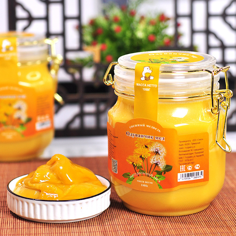 俄罗斯蜂蜜原装进口蒲公英蜜纯正天然椴树蜂蜜沙棘蜜农家蜜土蜂蜜
