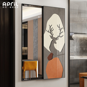 暗藏式 推拉全身镜可关闭 镜子入户玄关镜艺术穿衣镜跳舞镜子家用