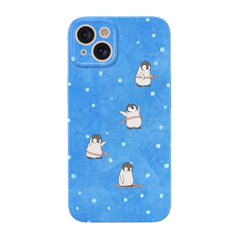 苹果多种型号菲林壳可爱企鹅精孔