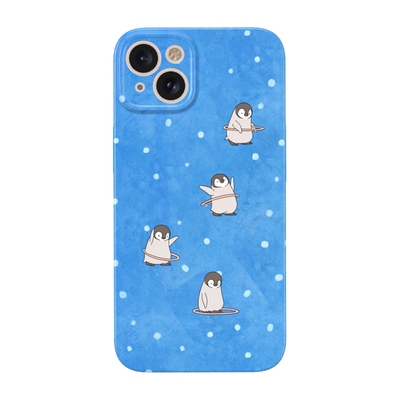 苹果多种型号菲林壳可爱企鹅精孔