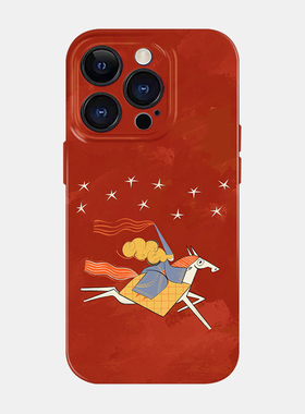 策马追星适用iPhone17promax苹果16opporeno14新款mate70华为p80荣耀400红色菲林手机壳13小米15小众vivox200