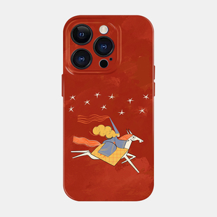 策马追星适用iPhone17promax苹果16opporeno14新款mate70华为p80荣耀400红色菲林手机壳13小米15小众vivox200