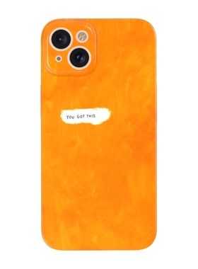 你可以的~小众设计极简励志适用苹果15手机壳13promax菲林12小米14华为mate60橙色P50一加oppo荣耀全包硬vivo