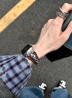 Iamyee Bain西海岸皮革表带适用于Applewatch56789Ses7S8S9S10Iwa