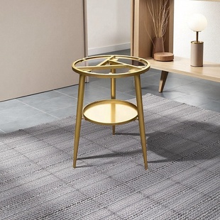 桌腿边几茶几腿台脚单双层支架岩板大理石茶桌脚底座金属桌腿支架