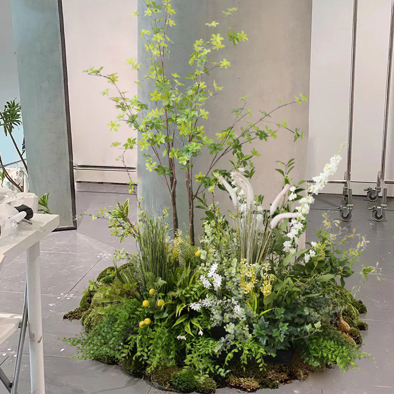 仿真植物园景花草室内软装假绿植草丛办公餐厅服装店墙角花艺布置