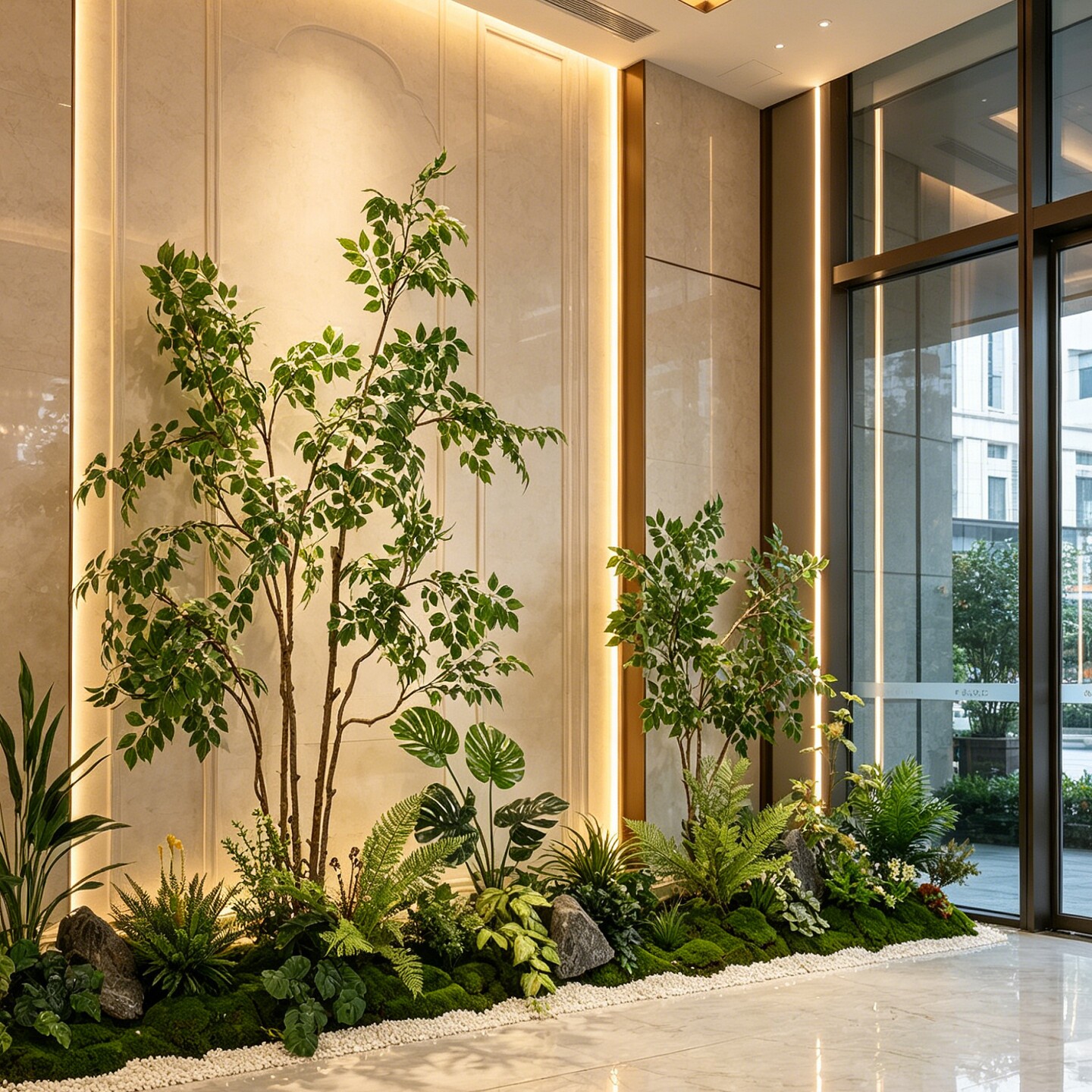 仿真植物造景山野风盆栽景观装饰图片