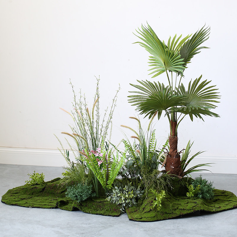 室内仿野生蕨叶植物景观仿真青苔芦苇水草造景酒店花槽绿植软景