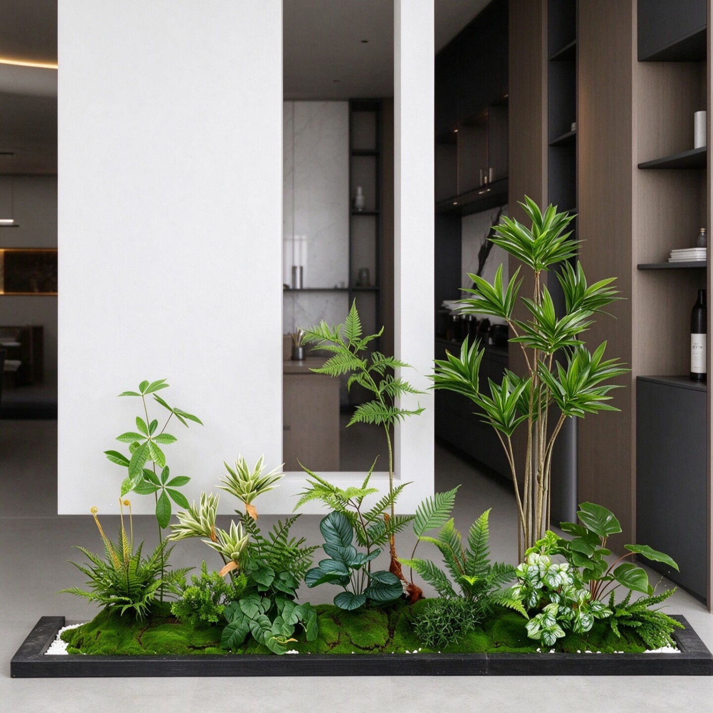 中大型仿真绿植造景组合酒店样板房玄关假植物景观装饰树橱窗布置