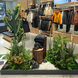 大型仿真绿植服装店橱窗造景室内户外假植物景观组合苔藓装饰摆件