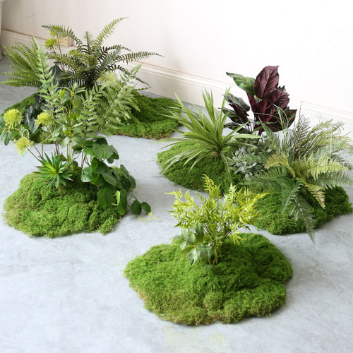 彷真绿色植物造景苔藓组合室内楼梯下假植物景观装饰高端轻奢假花
