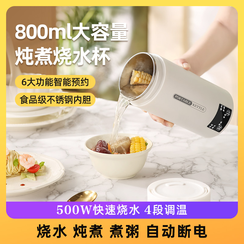 可携式烧水壶迷你电煮杯多功能电炖杯养生壶宿舍小型煮粥电热水杯