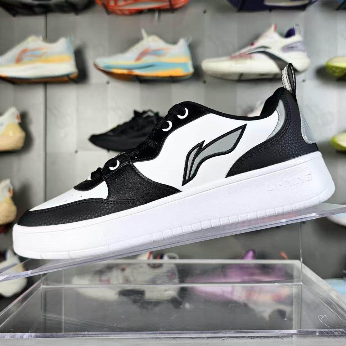 李宁学生运动滑板鞋男女同款轻便透气防滑耐磨经典小白鞋时尚板鞋