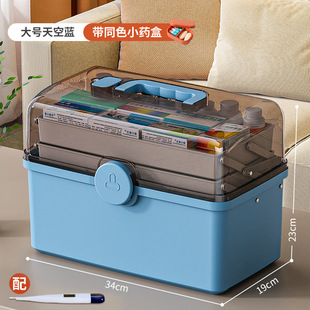 家庭药箱常备药宝宝旅行学生宿舍医疗箱家用全套常用药超大透明