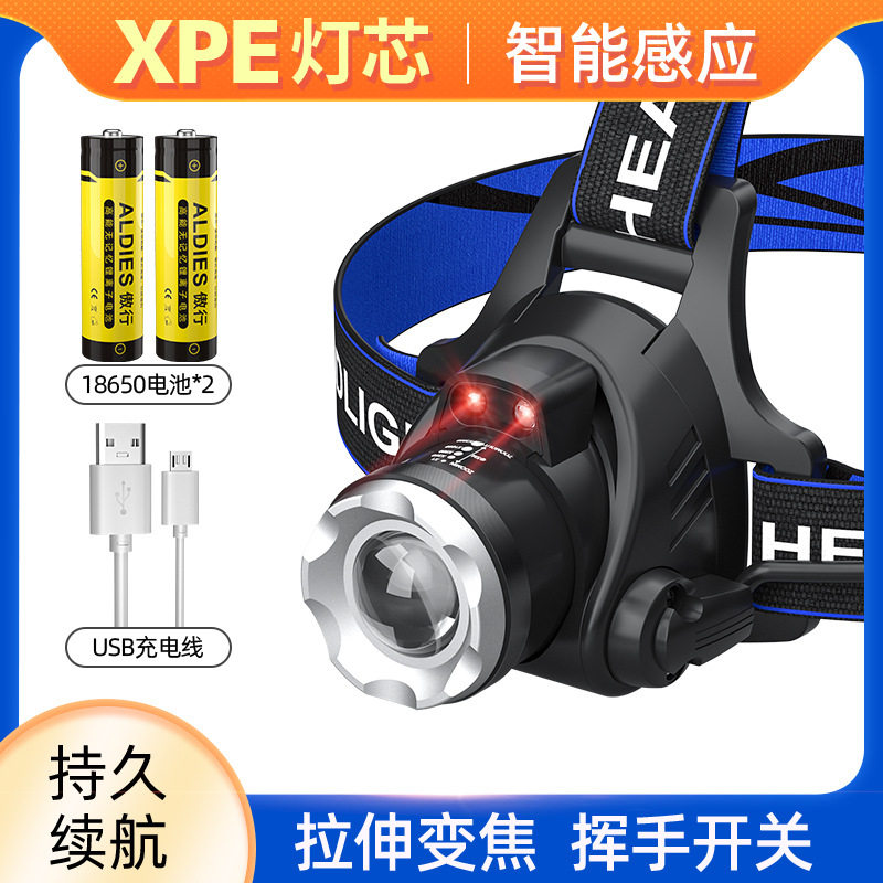 头灯工地专用新款便携夜钓感应头灯光感超轻手电筒照明头戴夹灯野,户外/登山/野营/旅行用品,头灯,淘宝优惠券,粉丝福利购,淘宝优惠卷