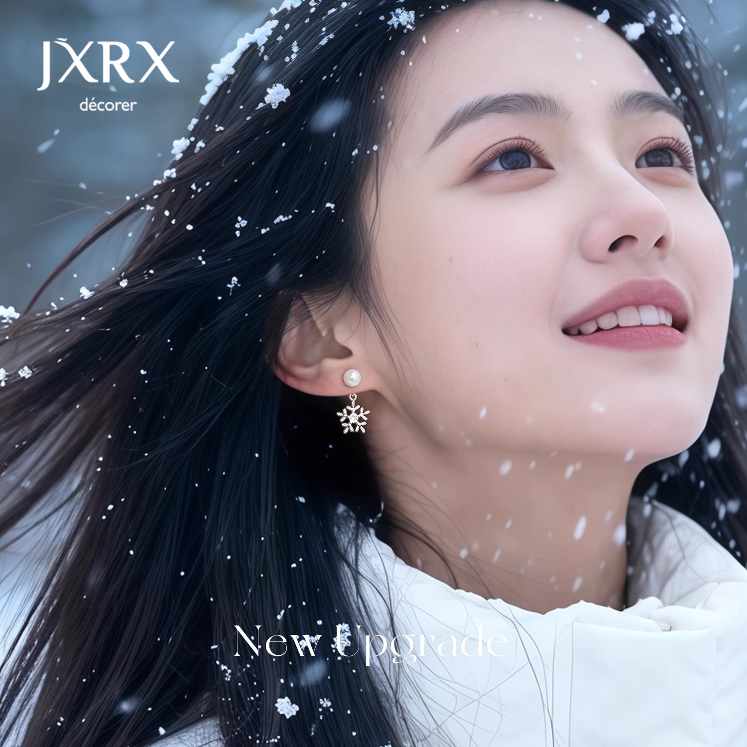 JXRX圣诞雪花珍珠耳钉女设计感小众耳环耳坠适合冬天的银针耳饰,饰品/流行首饰/时尚饰品新,耳环,淘宝优惠券,粉丝福利购,淘宝优惠卷