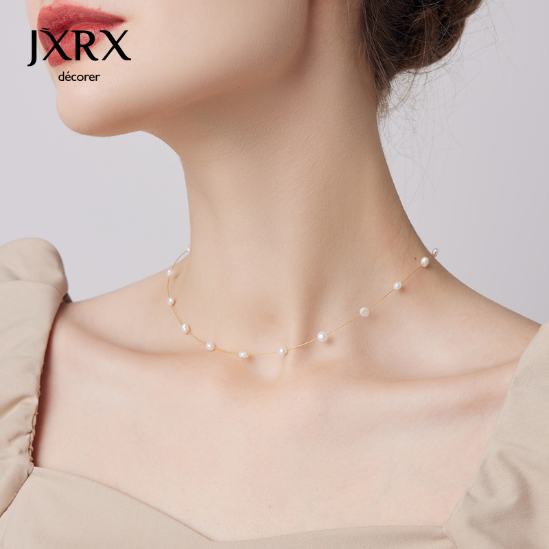JXRX简约珍珠锁骨链女高级感